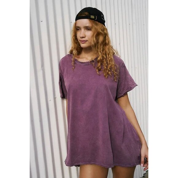 Free People Movement Purple Leg Day Raw Edge T-Shirt Size Small - 47728 - Picture 2 of 16